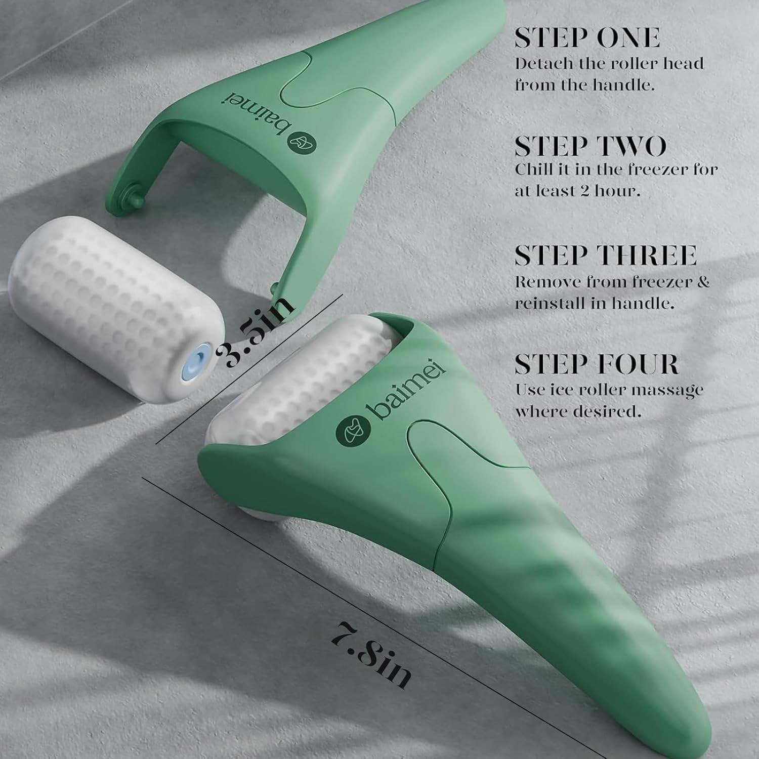 BAIMEI IcyMe Cryotherapy Ice Roller and Gua Sha Facial Tools Reduces Puffiness,