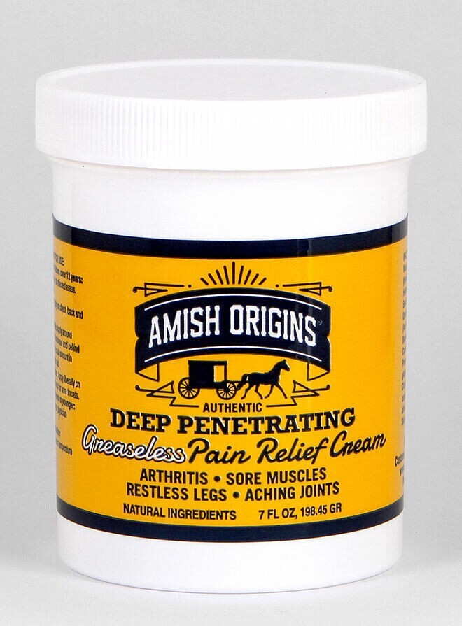 Amish Origins Deep Penetrating Pain Relief Cream Restless Legs Arthritis 7 oz