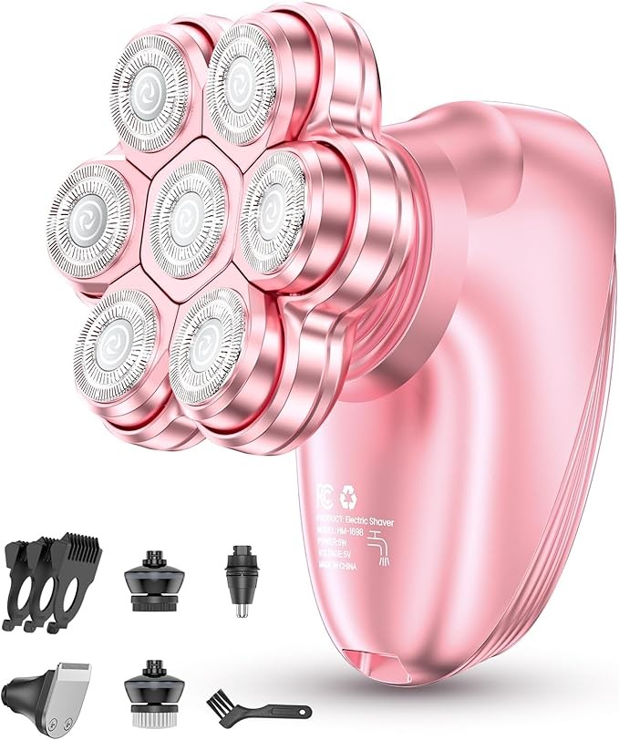 5-in-1 Rotary Electric Shaver 4D Rechargeable Bald Head Hair Beard Trimmer Razor
