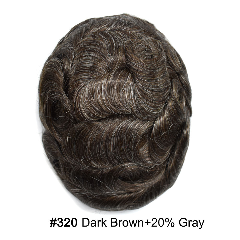 Mens Hair Replacement Ultra Thin Skin Toupee All Colors Hairpieces PU System Wig