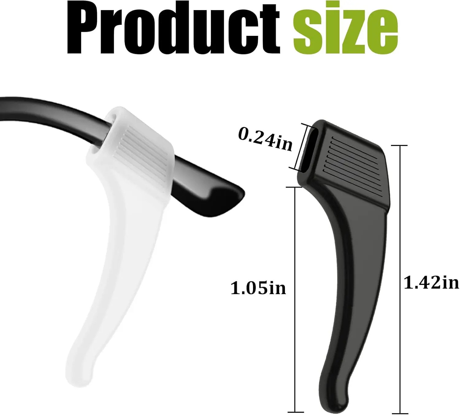 12Pack Stretchy Durable Silicone Ear Grips Universal Sports Eyewear Holders