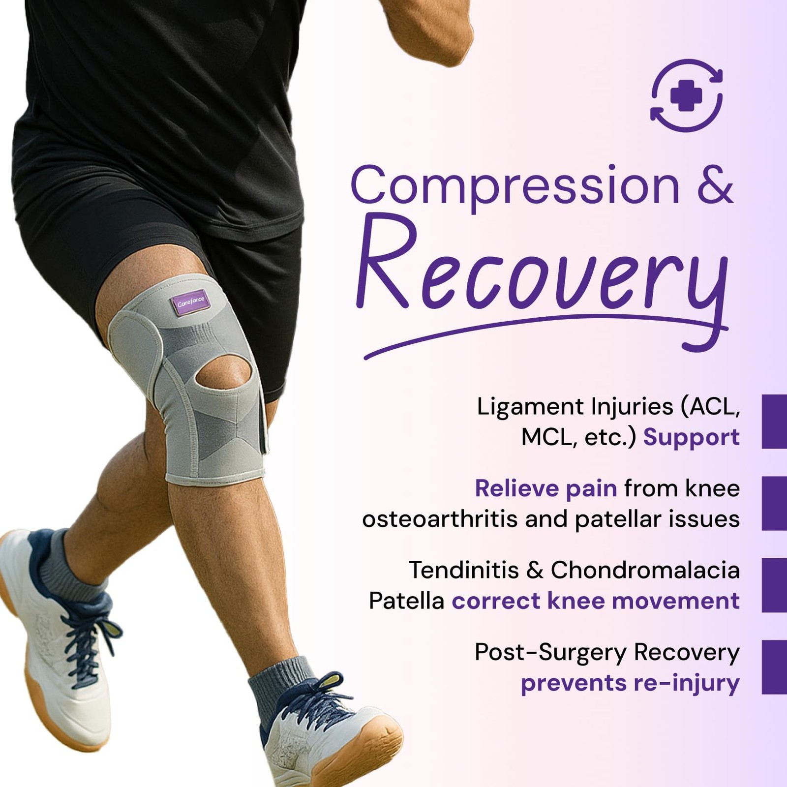 Careforce Hinged Knee Brace Support for Pain Relief – Unisex ACL Stabilizer