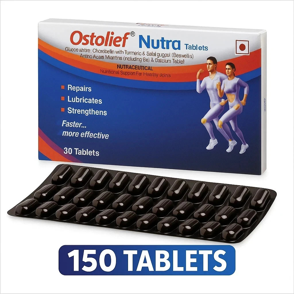Pack of 5 Charak Ostolief Nutra 150 Tabs for Joint & Bone Health & Mobility