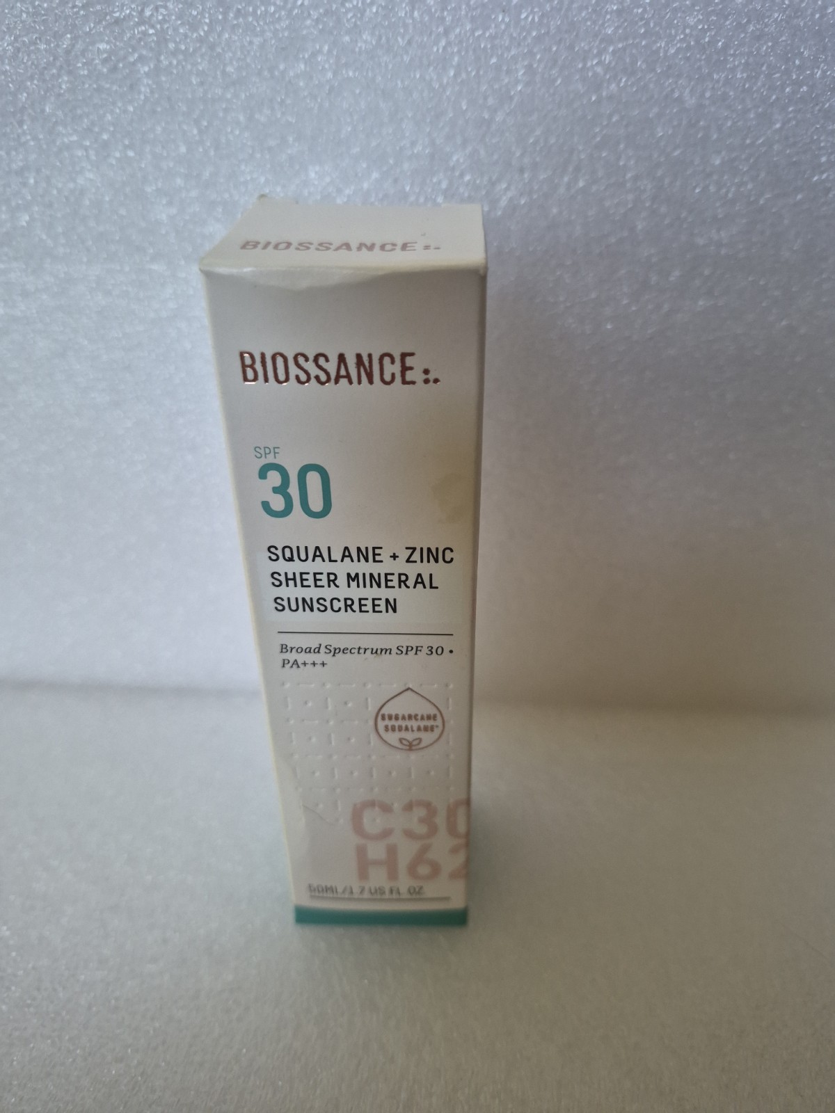 Biossance Squalane + Zinc Sheer Mineral Sunscreen SPF 30, 1.7 fl oz, NEW SEALED