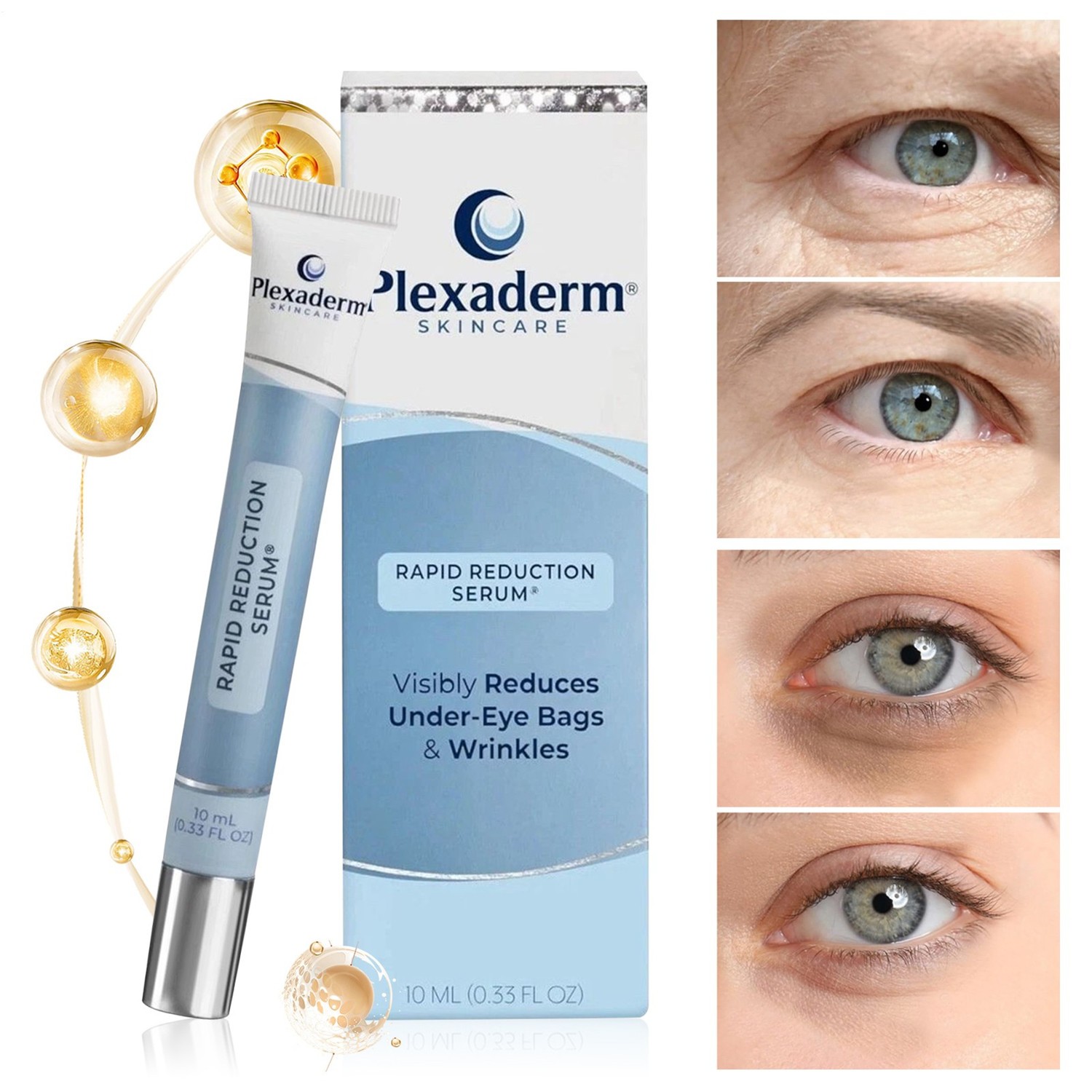 1-3X Plexaderm Rapid Reduction Eye Serum,Visibly Reduces Under-Eye Bags,Wrinkles