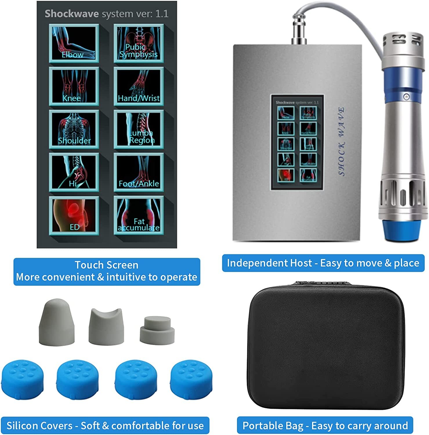 Focused Shock Wave Therapy Machine ED Full Body Muscle Relief & Bone Strength US