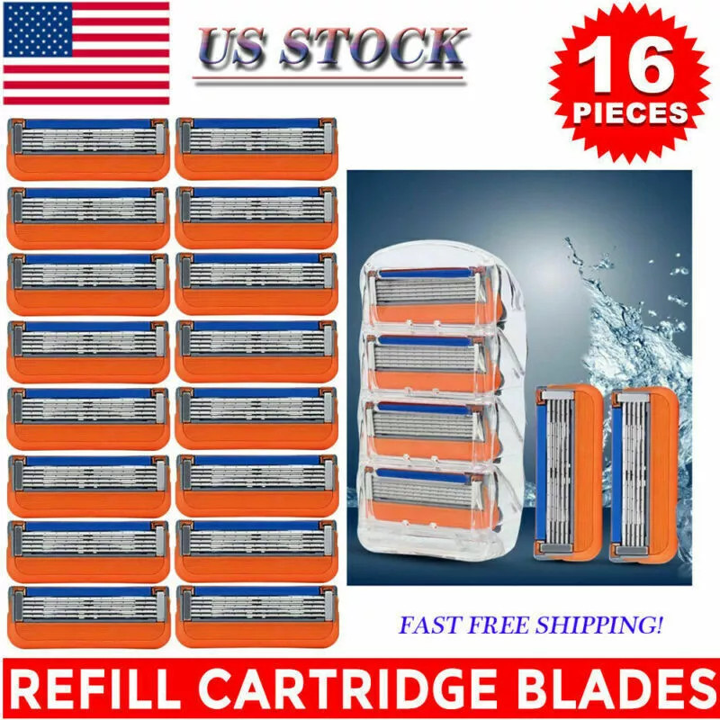 16PCS Shaving Razor Blades Refills Compatible for Fusion 5 Proglide