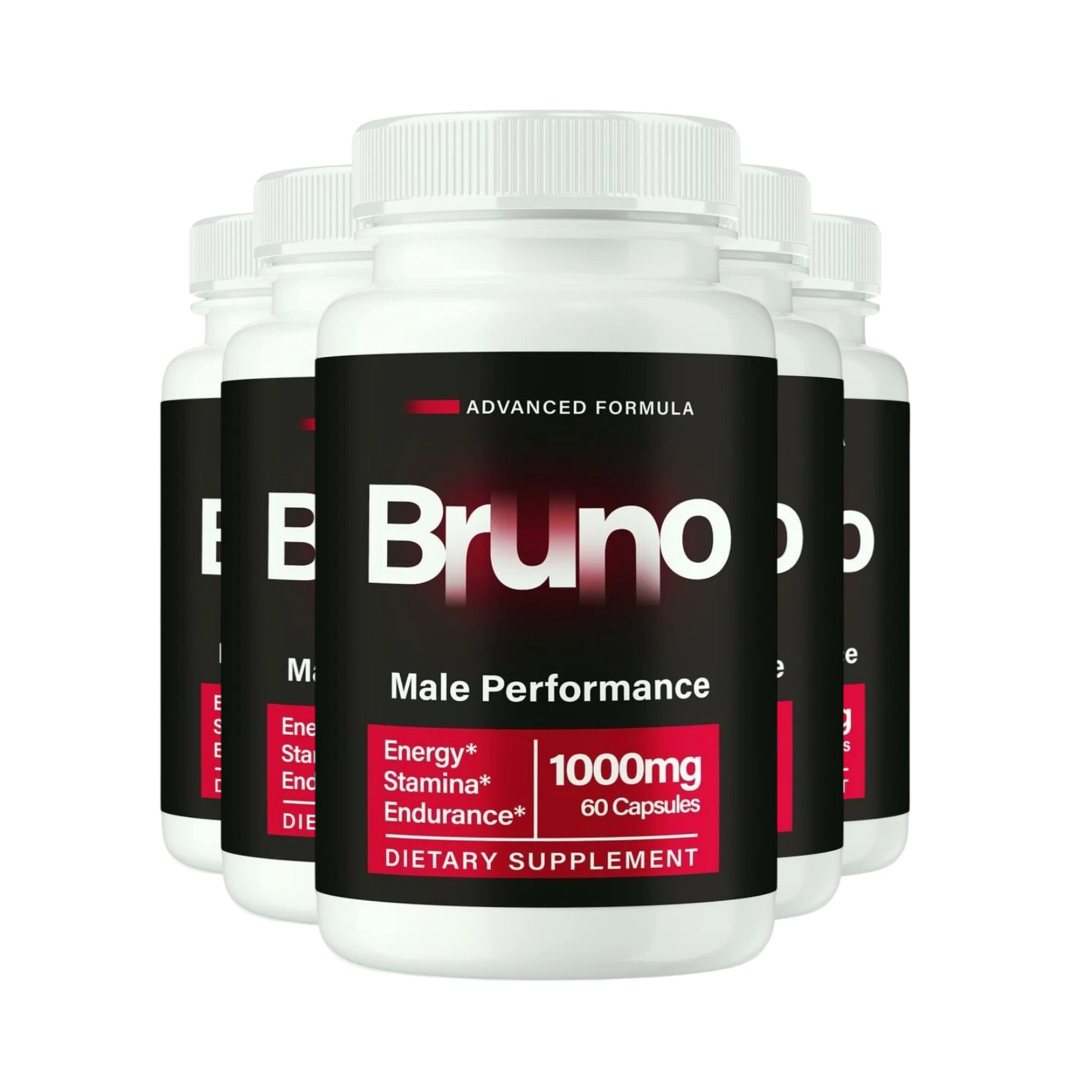 5-Pack Bruno Pills for Men, Advanced Male Performance and Stamina – 300 Capsules