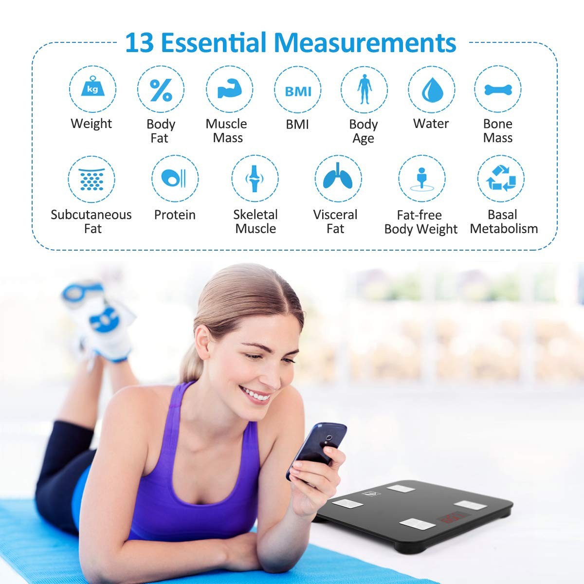 Digital Body Weight Bathroom Scale with Step-on Technology Battery Powered Gift