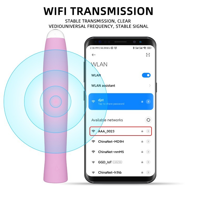 New USB Rechargeable 1080P HD WiFi Vaginal Endoscope Visual Colposcope Examiner