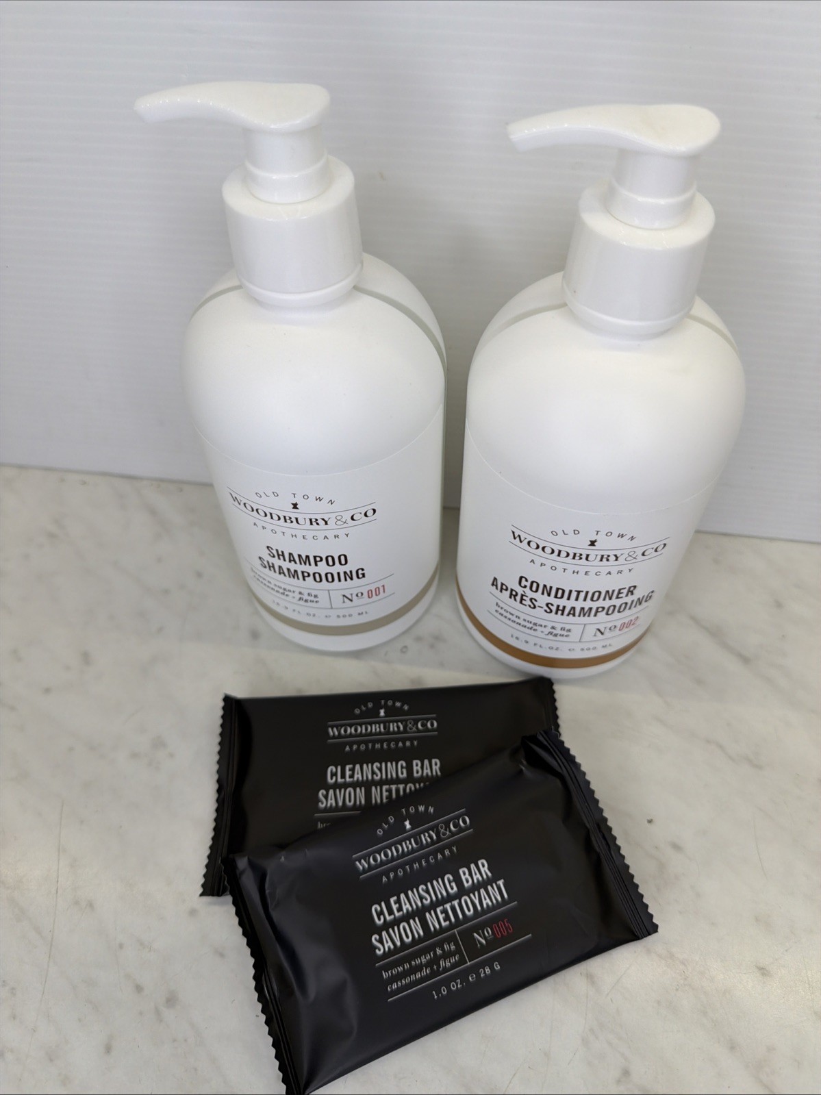 2 Bottles Woodbury & Co. SHAMPOO & CONDITIONER Set 16.9oz Brown Sugar & Fig