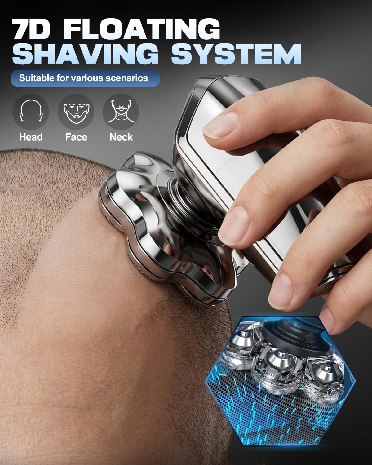 VOPH Head Shavers for Bald Men, 7D Floating Blades Electric Razor with Magnet…
