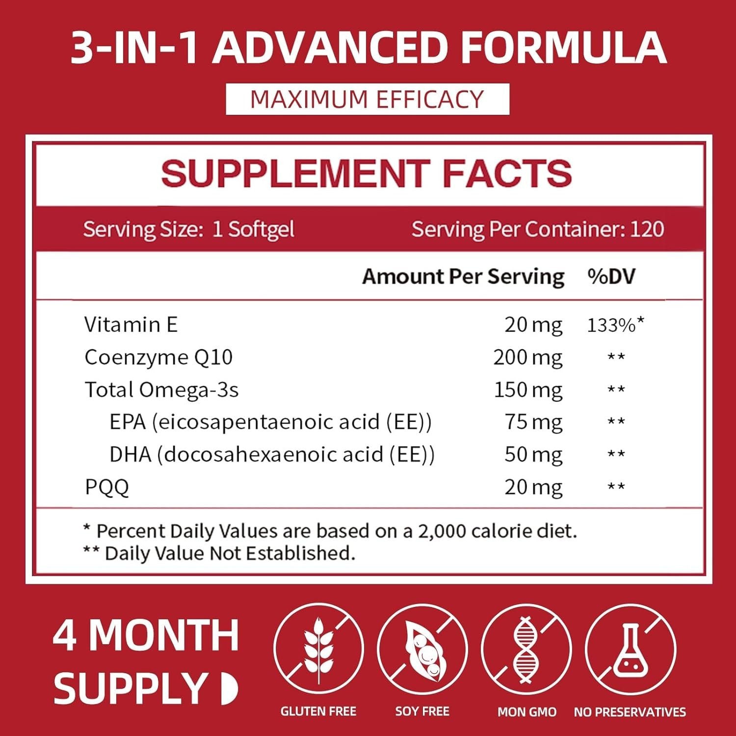 CoQ10 200mg Softgels – Maximum Absorption Antioxidant for Vitality