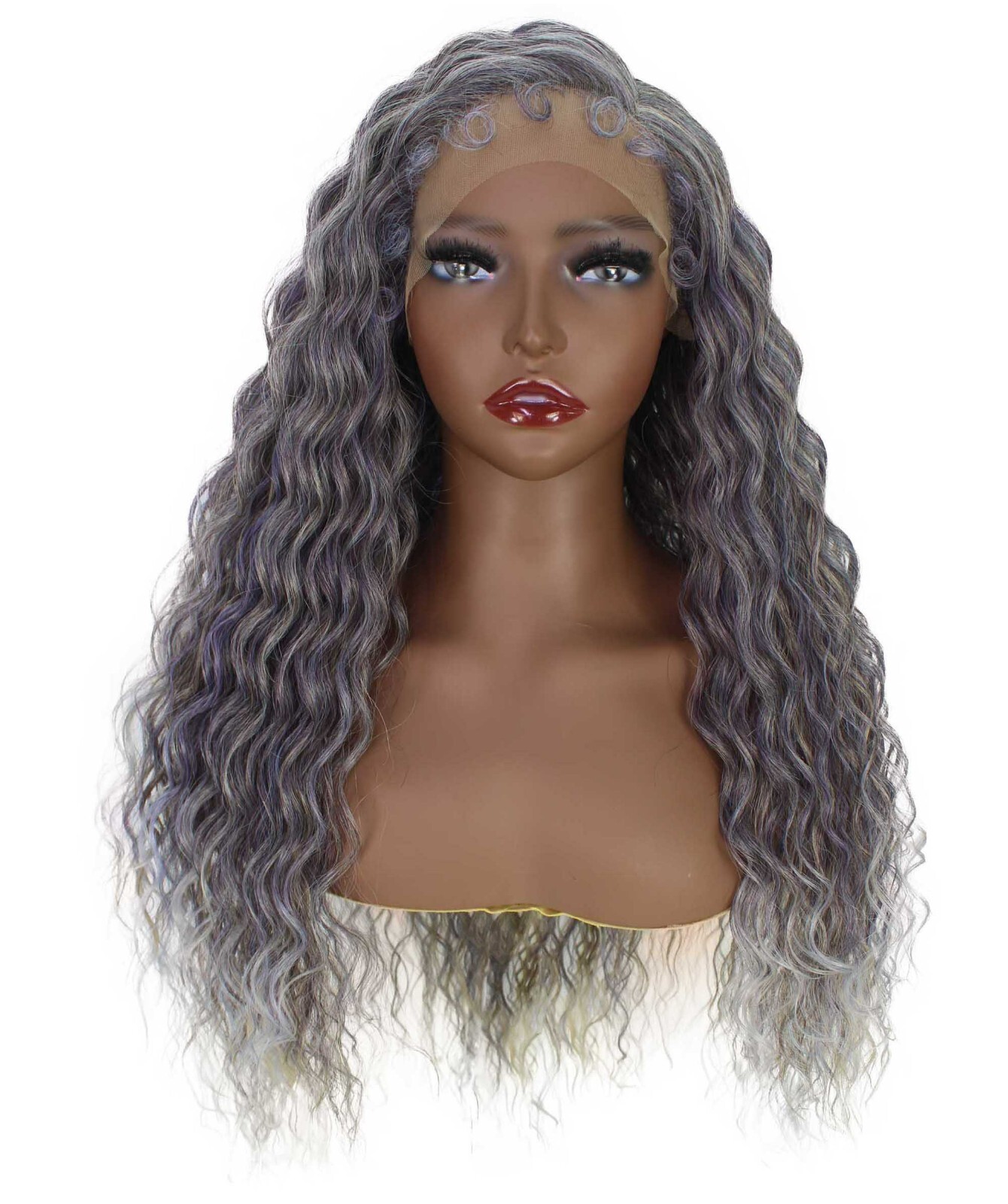 LUXLUXE Faith Wavy 29 inch C Part HD Lace Front Wig Heat Resistant Fiber,BL-0165