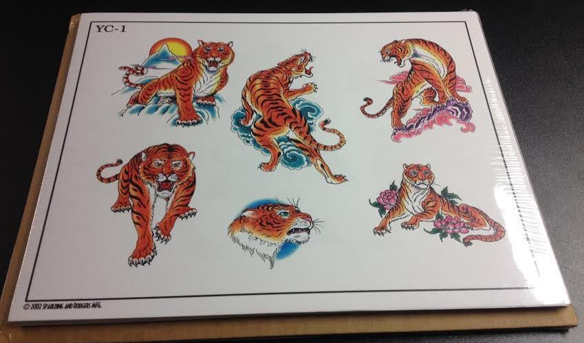 Vintage Pinky Yun Color Tattoo Flash Set Lot of 30 Spaulding & Rogers