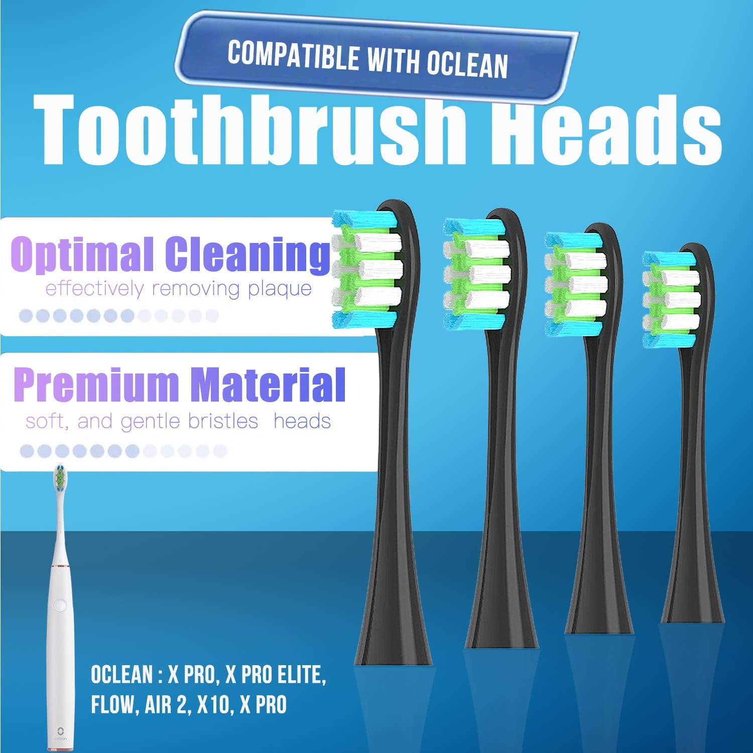 4pcs Toothbrush Heads for Oclean X/X PRO/Z1/F1/One/Air2/SE Sonic Electric