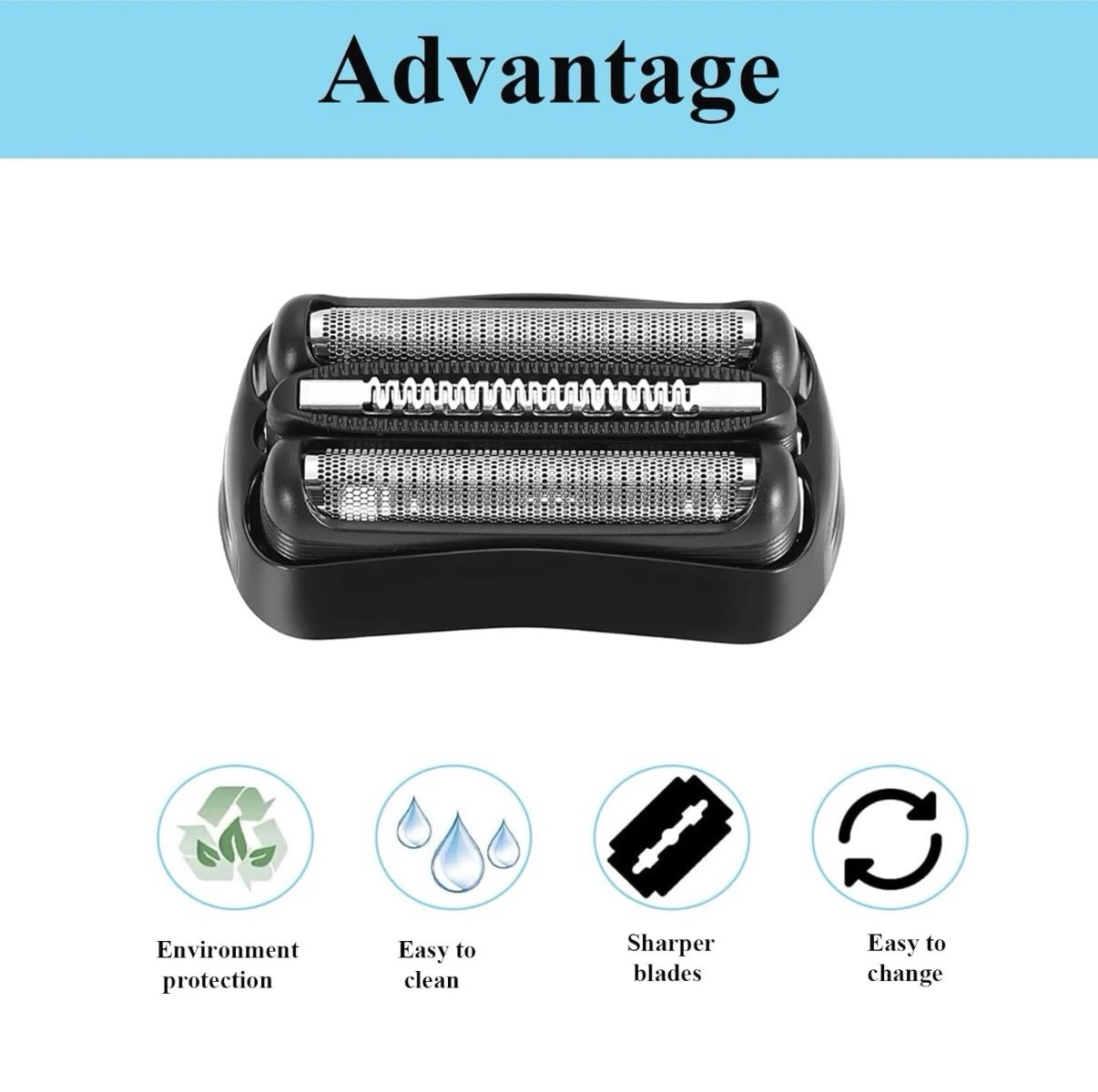 Series 3 21B Replacement Shaver Head Compatible with Braun S3 Razors 3040S
