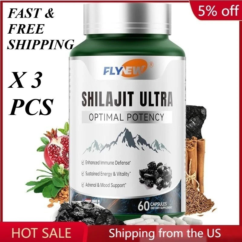Flynew Shilajit Ultra Optimal Potency, Shilajit Extract with L-Arginine, 1 Packs