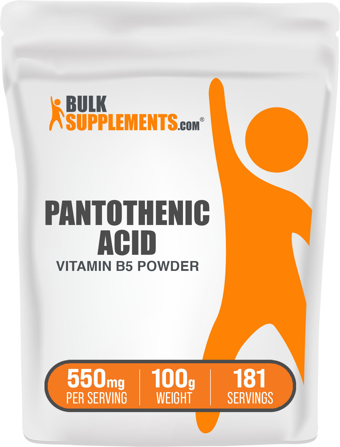 BulkSupplements Vitamin B5 550mg Serving (Pantothenic Acid/Calcium Pantothenate)