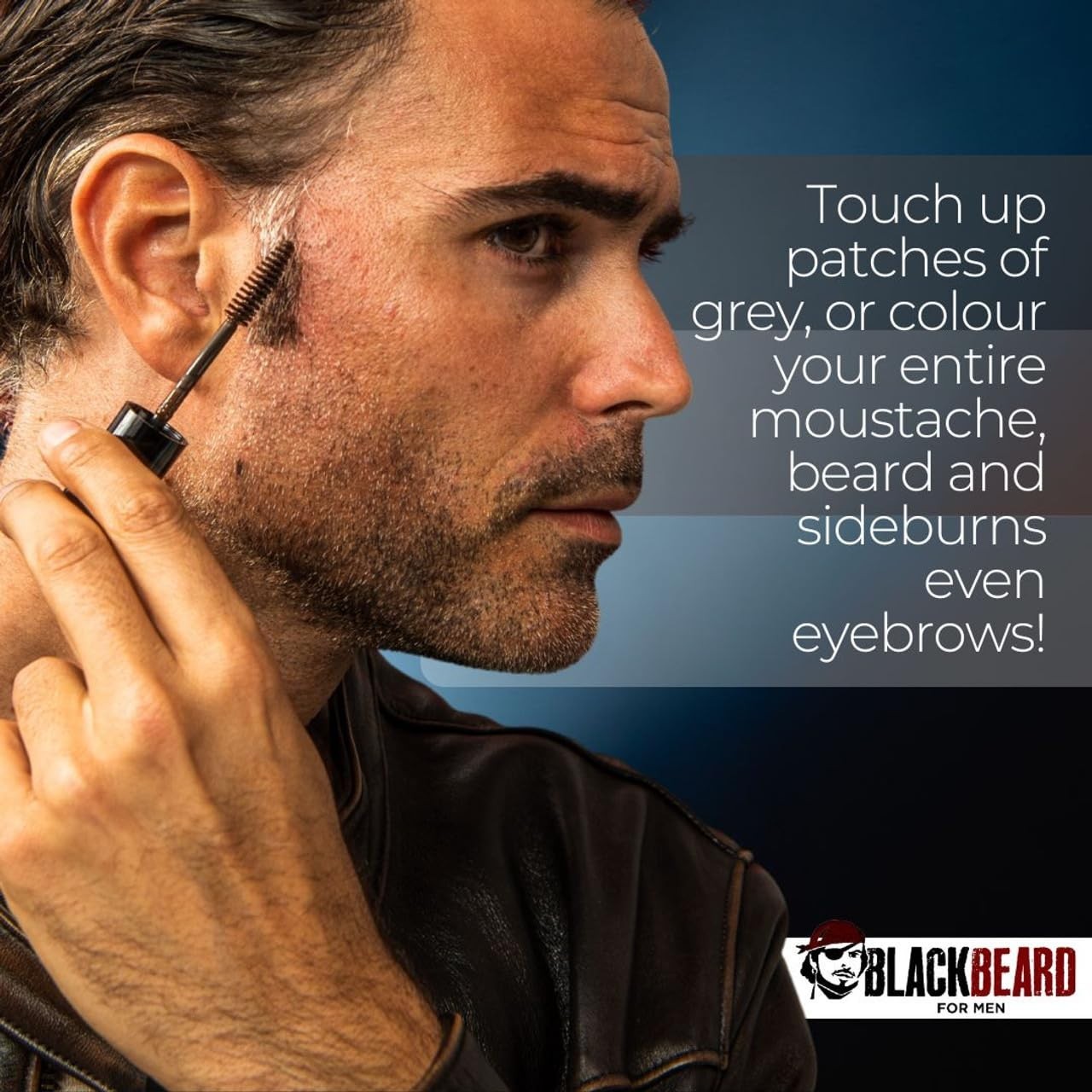 Blackbeard for Men Instant Beard Color Black Brush-On 0.4 oz Temporary Tint