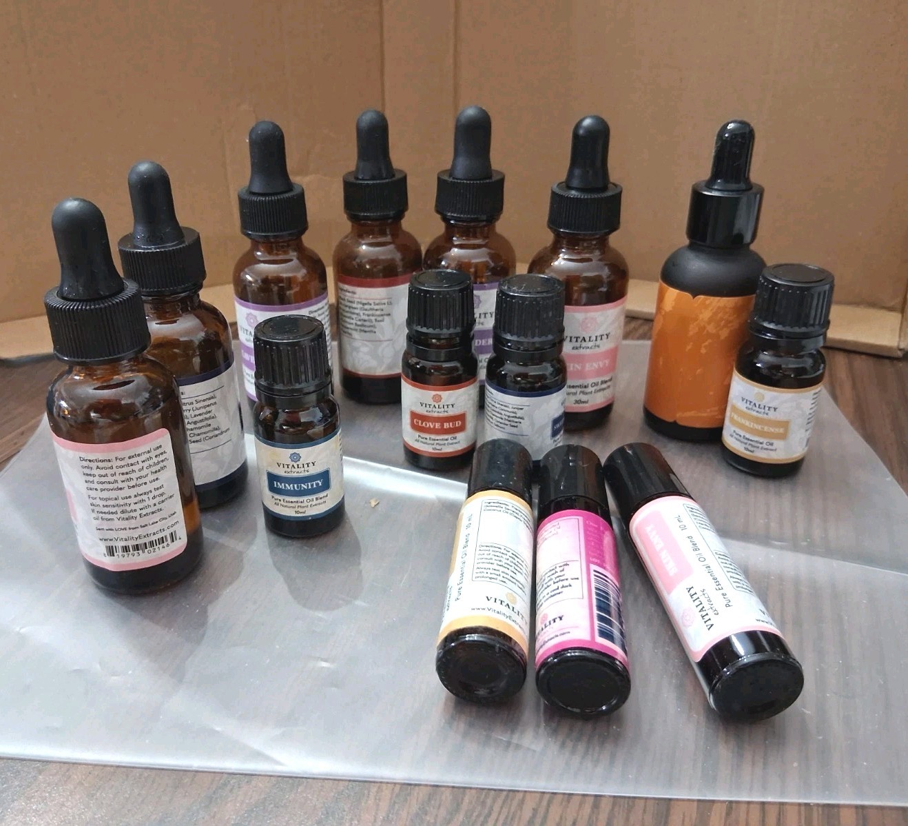 Vitality Extracts 100% Pure Essential Oil Blend Lot Of 14 New/ Used Vit C Serum