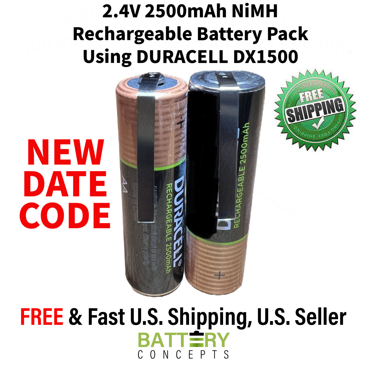 Philips Norelco Rechargeable Battery 2.4V 2500mAh AA NiMH Electric Razor/Shaver