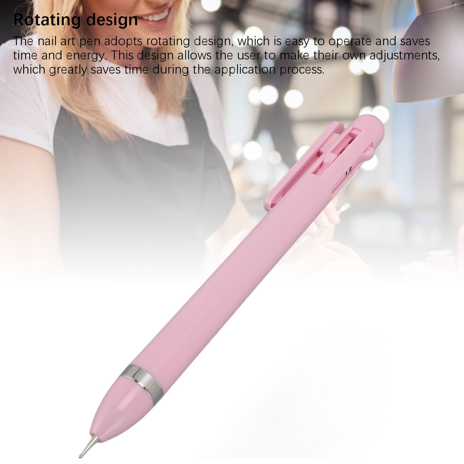 4-in-1 Nail Art Dotting Pen Manicure Tool For Personal/Professional (Pink)