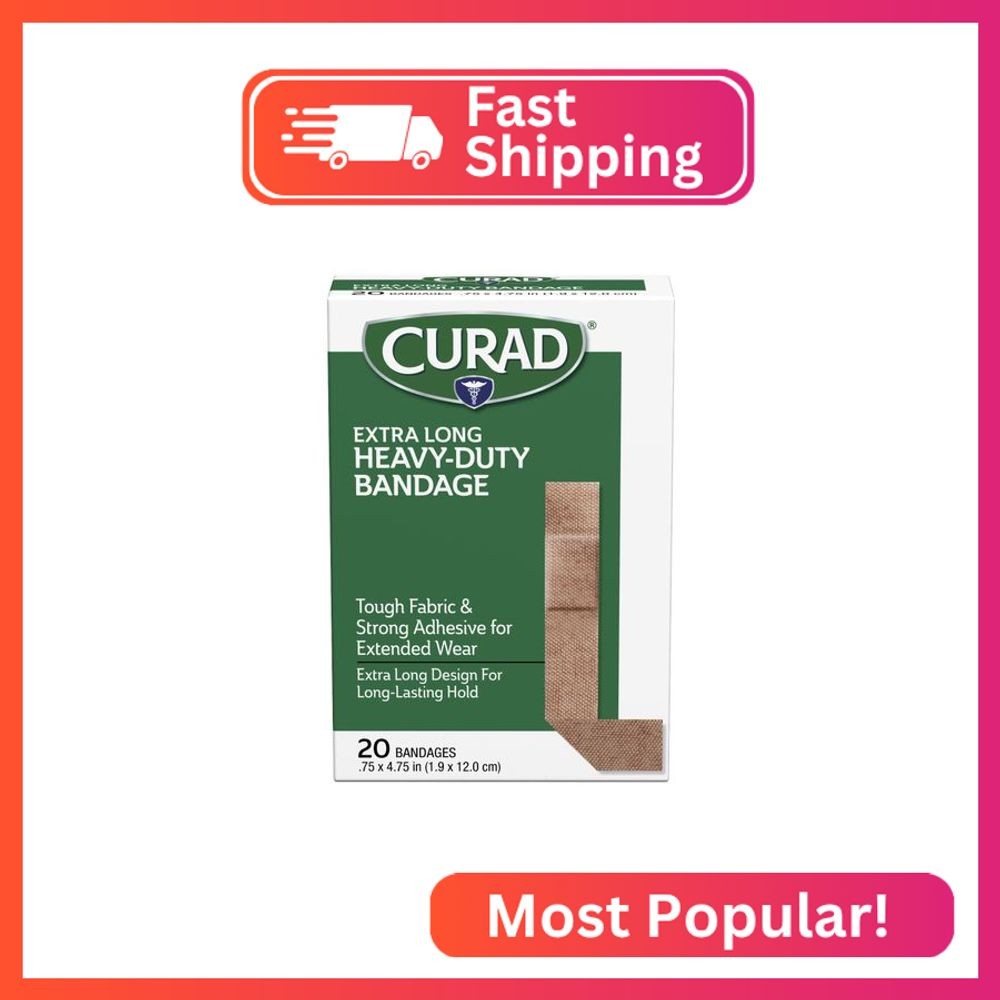 CURAD Heavy Duty Bandage Extra Long 20 Count .75 x 4.75 in ( Pack of 1)