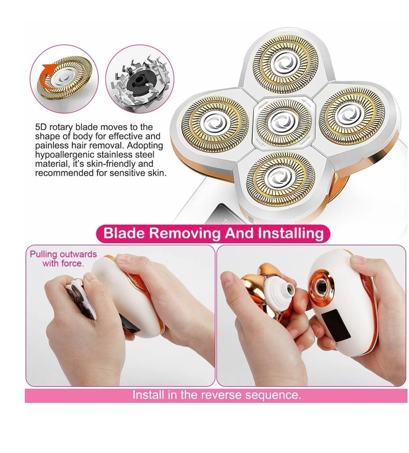 Electric Razor Shaver Women Facial Hair Removal under Arms Legs Pubic Bikini