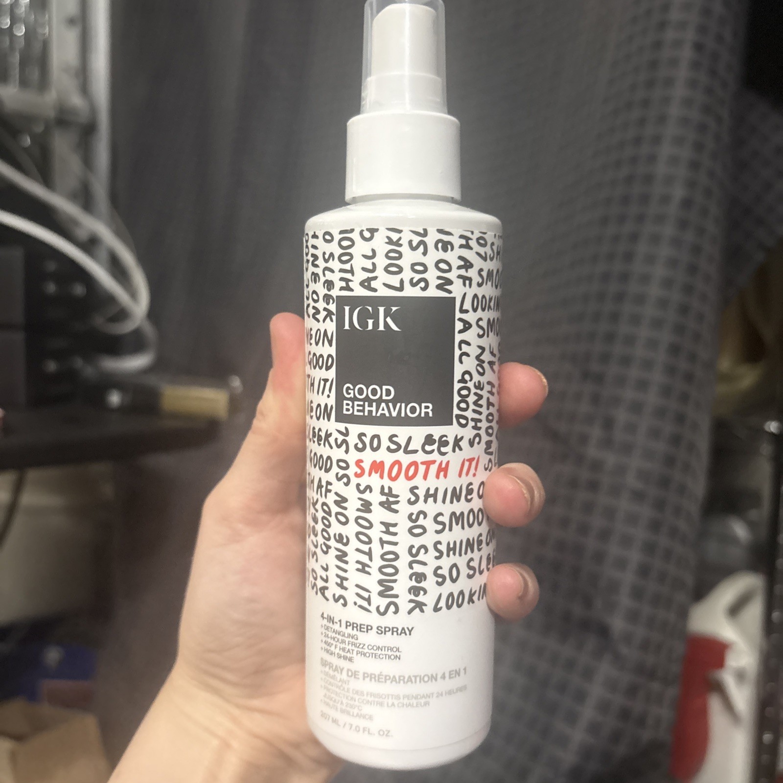 IGK Good Behavior 4-In-1 Prep Spray Smooth It 7fl Oz Full Size Anti-Frizz