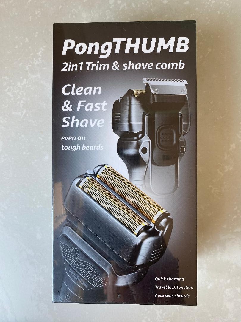 PongTHUMB Shaver: 2-in-1 Trim And Shave Comb, New & Unopened