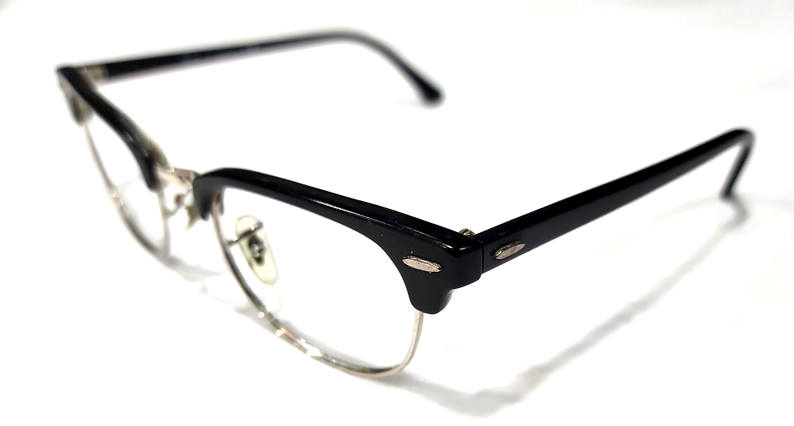 Ray Ban RB5154 2000 Black Silver Metal Round Eyeglasses 49-21 145 WHR