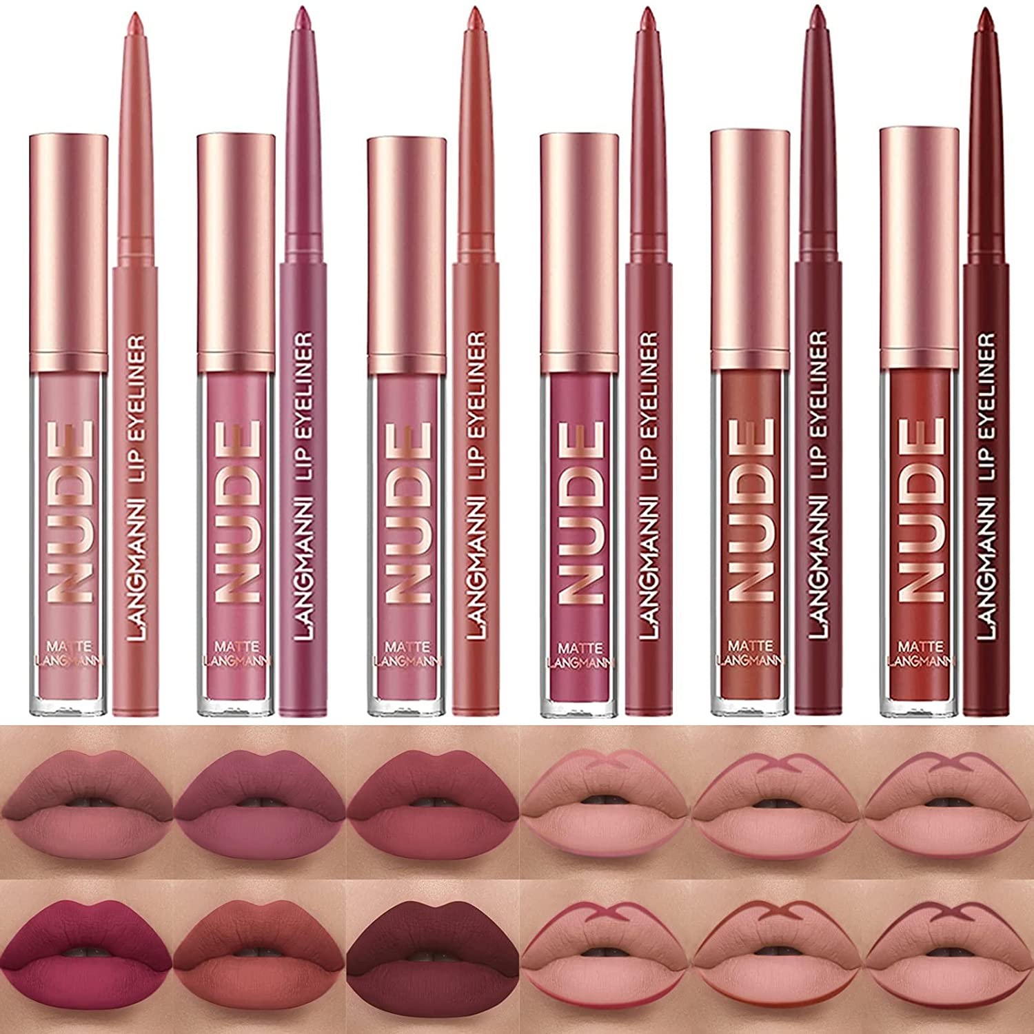 12 Pcs L�Piz Labial Larga Duracion Pintalabios Magico De 24H Duracion Original