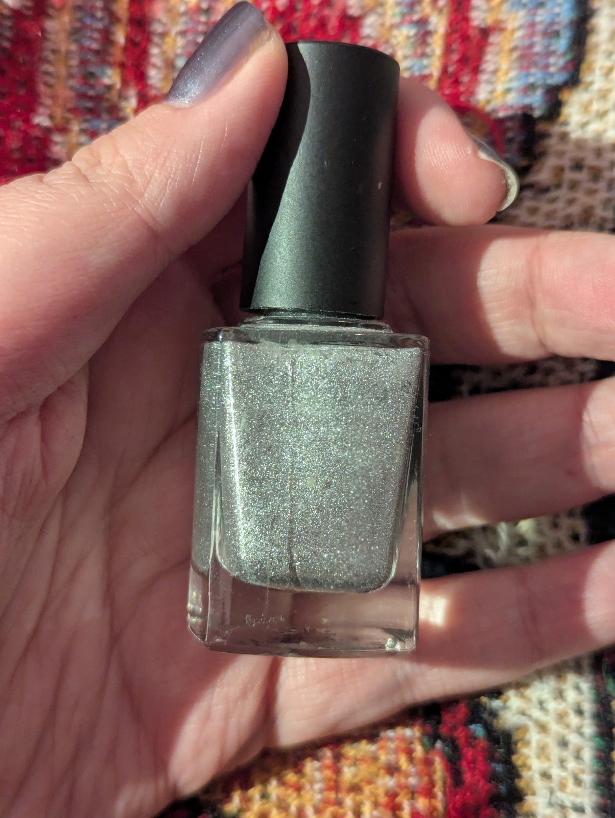 Color Club Silver Shimmer Glitter Nail Polish Vintage Unknown Color