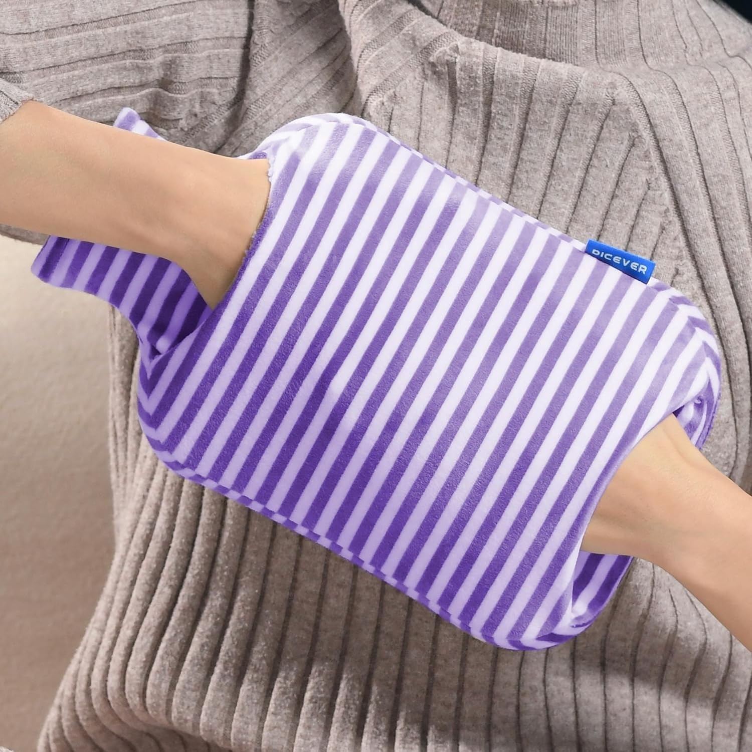 Hot Water Bottle 2L Hot Water Bag W/ Cover Menstrual Cramps Neck & Shoulder Pain