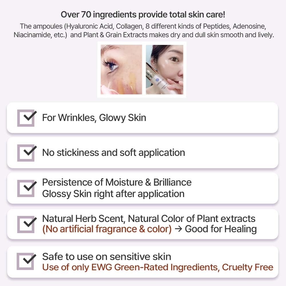 Cqmong Ampoule Facial Serum 1.69 Fl Oz For Glowy Skin Hydrating Wrinkles Dark