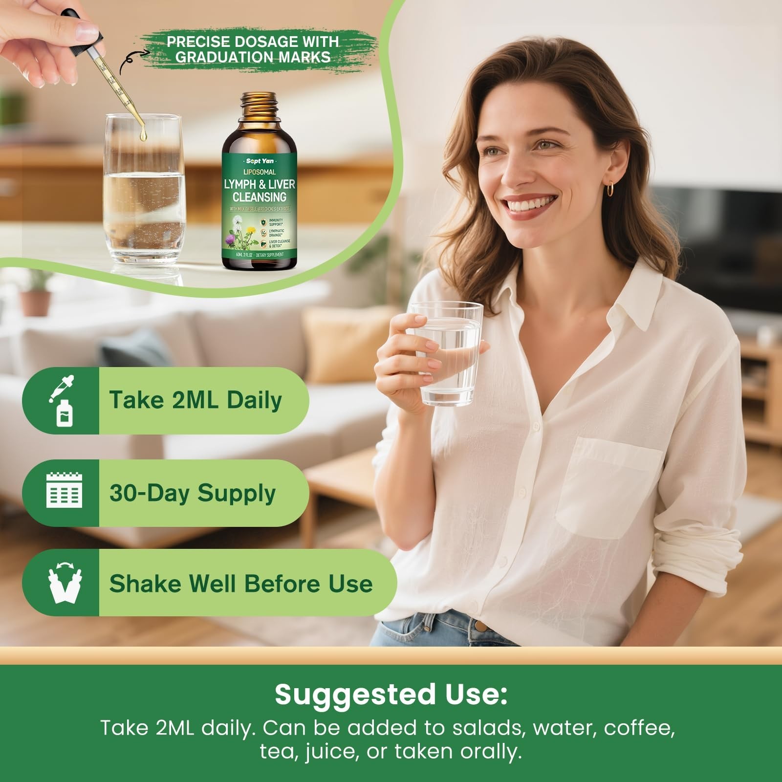 Lymphatic Drainage Drops – Detox Supplements with Milk Thistle & Burdock Root, 4