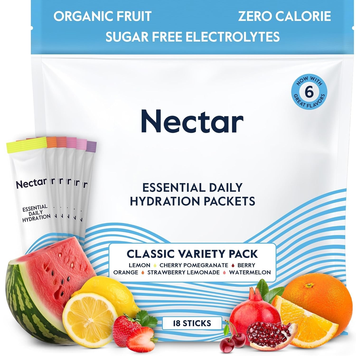 Nectar Hydration Packets – Electrolytes Powder Packets – No Sugar–No Return