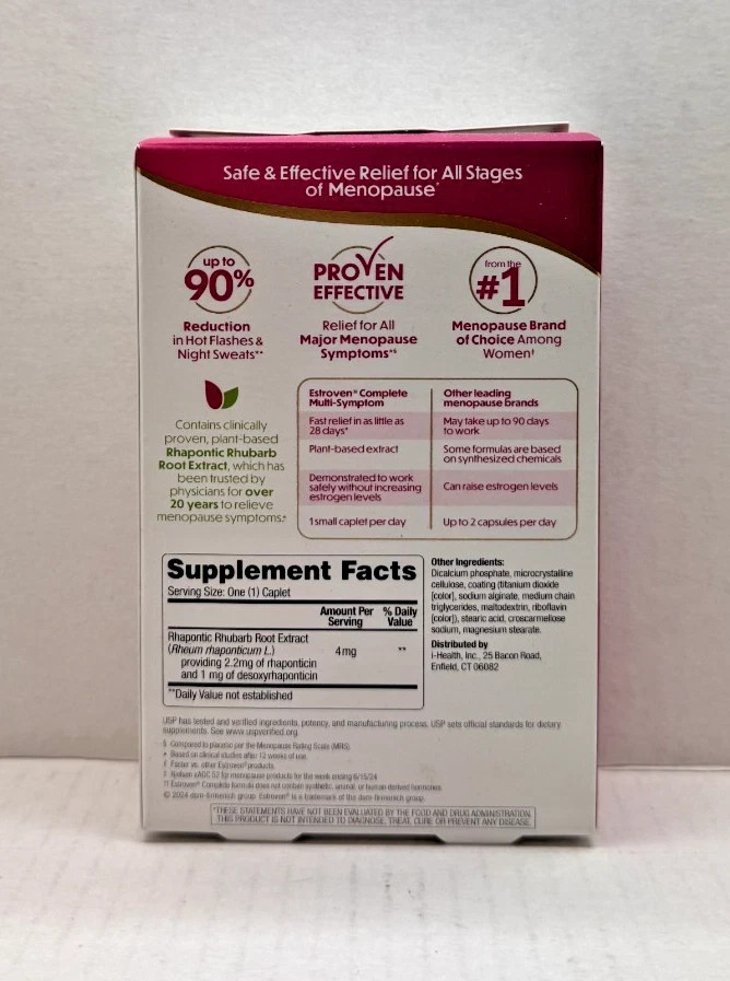 Estroven Complete Multi-Symptom Menopause Relief, 84 Caplets EXP 01/28 or later