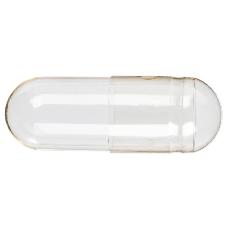 1/2/5/10K Empty Gelatin Capsules Size 00 Joined Clear Non-gmo Kosher Halal