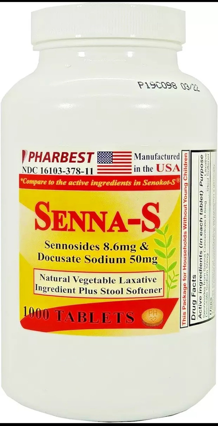 Senna Plus 8.6 Mg & Docusate Sodium 50 mg Generic for Senokot-S 1000 Tablet 2/26