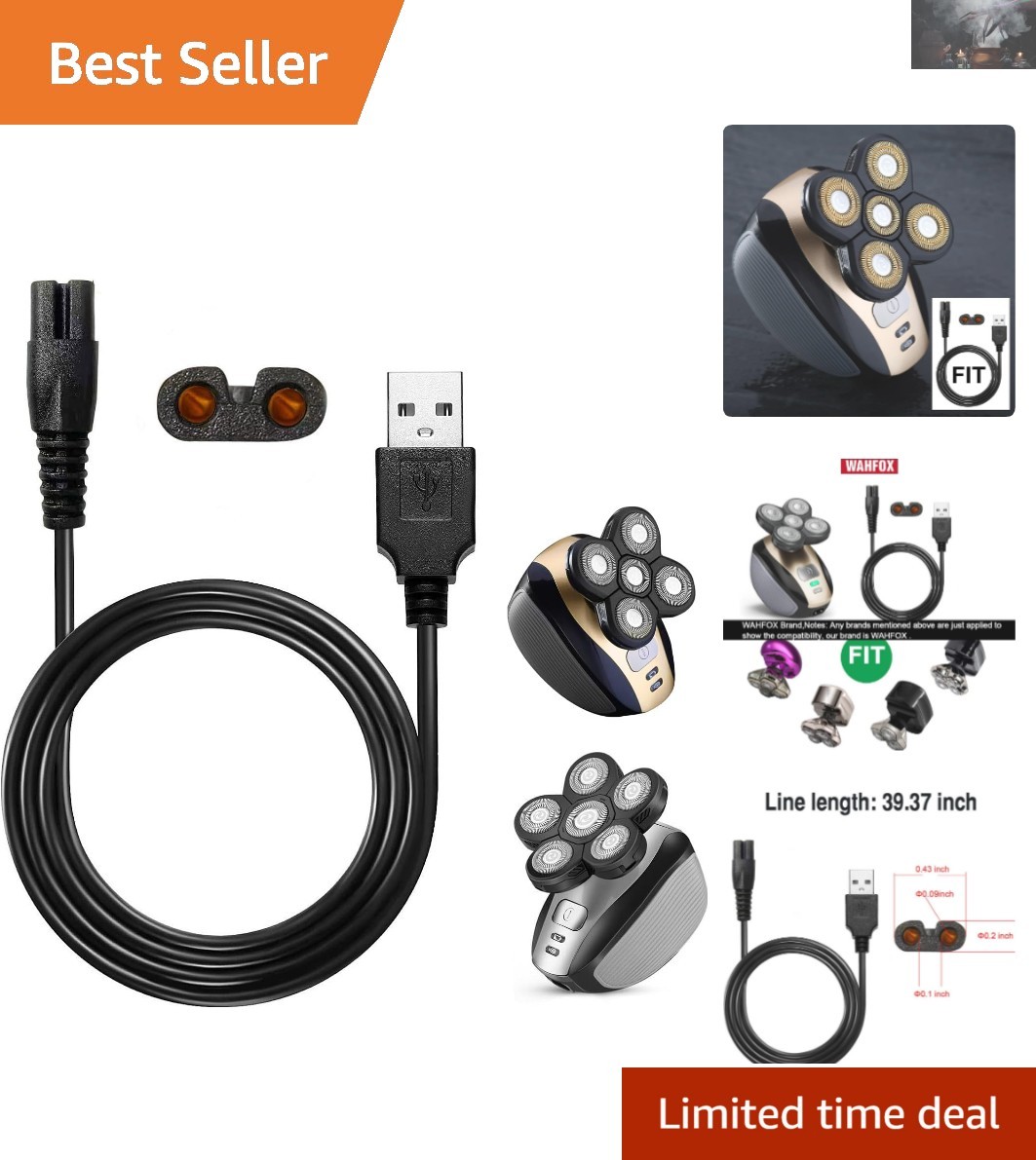 Versatile USB Charging Cord for Head Shavers – 39.37 Inch Durable Replacement