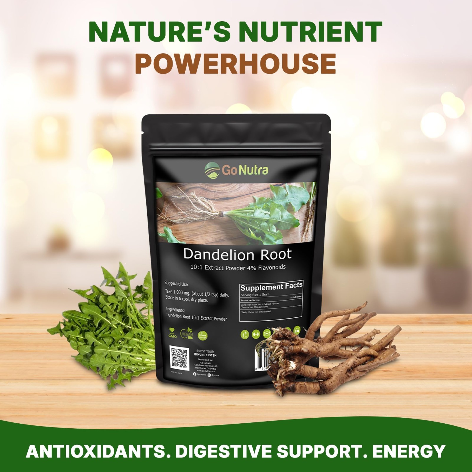 Dandelion Root Powder 10:1 Extract 10x times Stronger Non-Gmo 1 lb