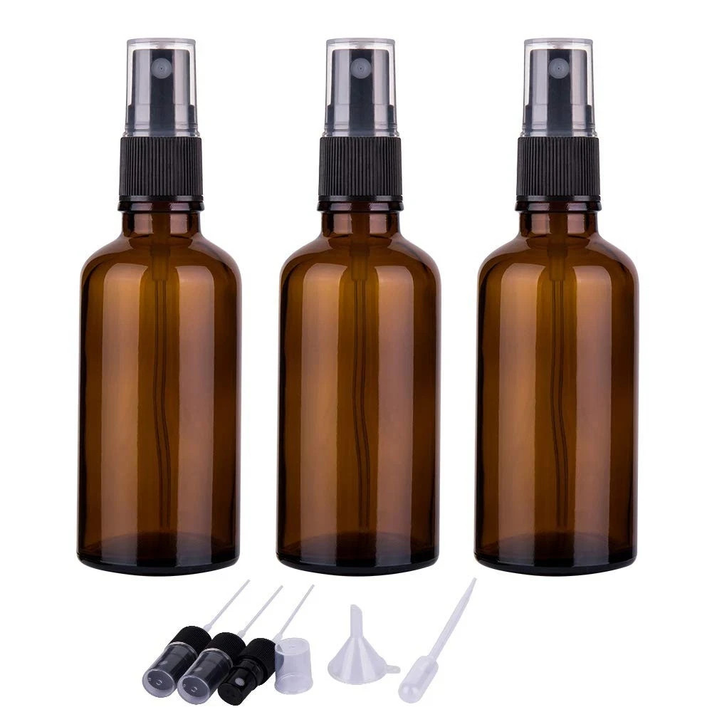2oz Amber Glass Spray Bottles for Essential Oils, Small Empty Spray new