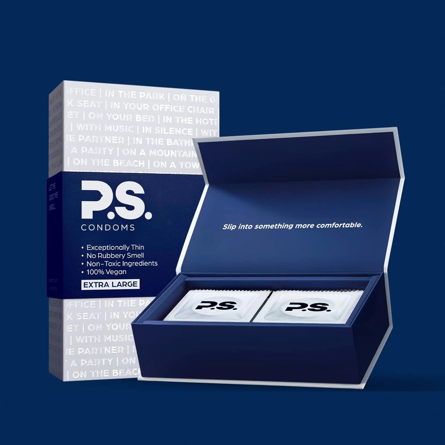 PS XL Extra Large Condoms 12 Pack Odorless Ultra Thin Latex Protection