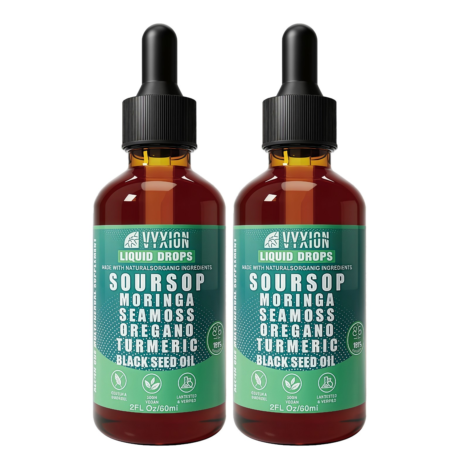 2 PACKS-VYXION Soursop Bitters Liquid Drops – Immunity, Liver, Gut & Antioxidant