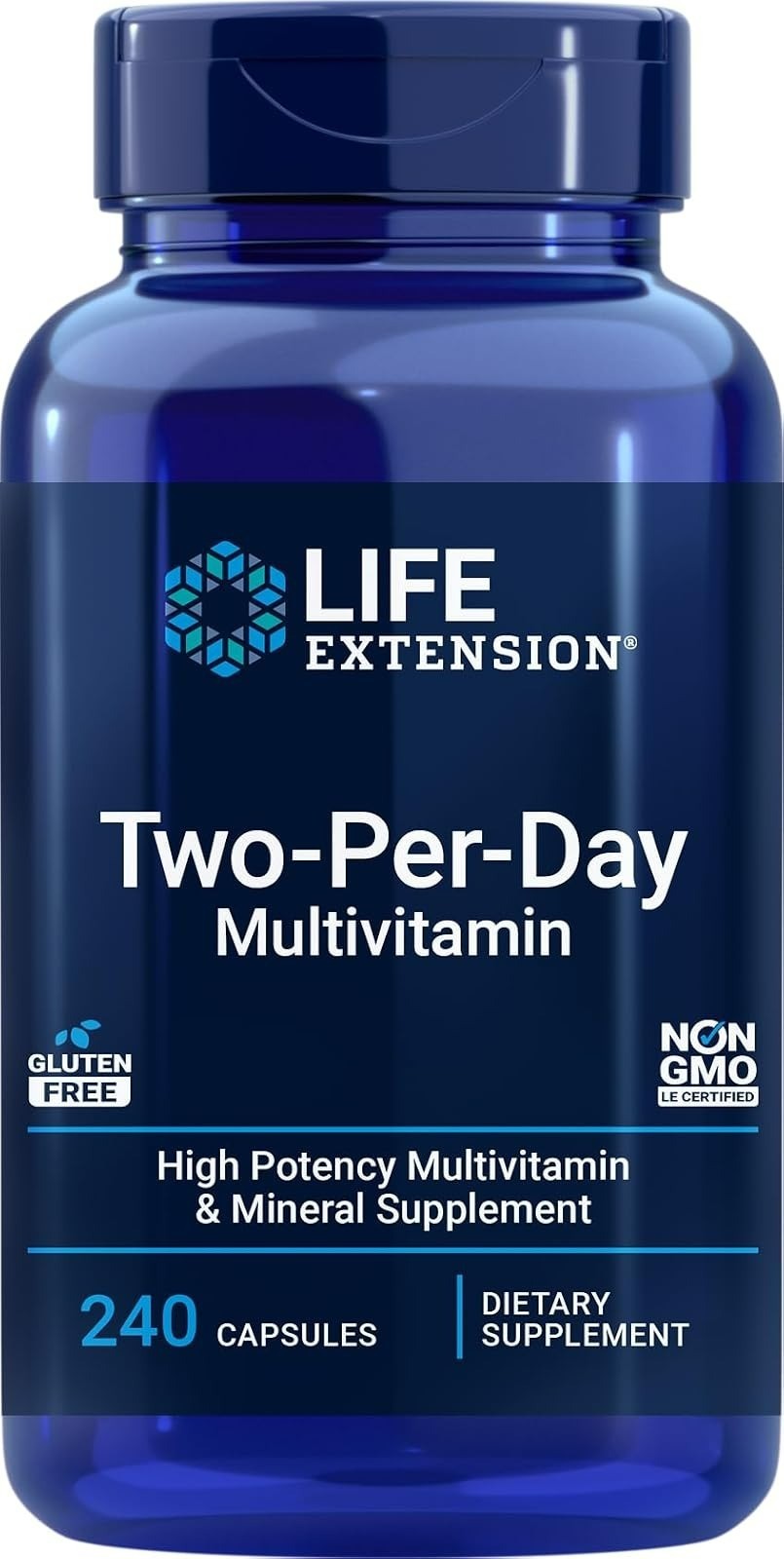 Life Extension Two-Per-Day Multivitamin – 120 Capsules, Non-GMO, Gluten-Free