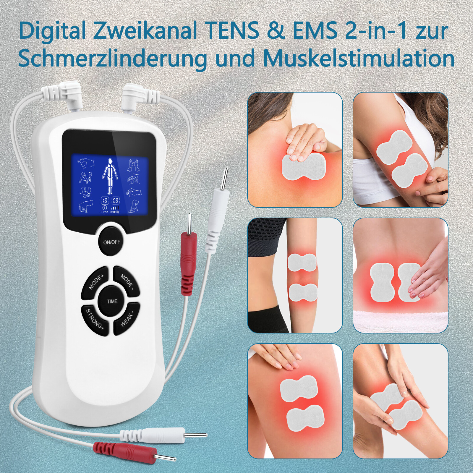 US Tens Machine EMS Digital Acupuncture Therapy Full Massager Nerve Pain Relief