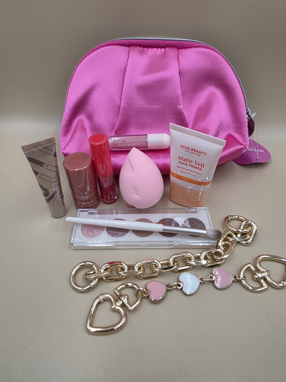 Ulta Beauty Collection 9 Piece Makeup Gift Set Pink Cosmetic Pouch New!