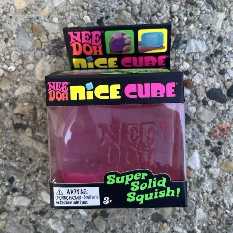 NeeDoh Nice Cube Super Solid Squish Pink Squeeze Ball 2.25in Maltose 26012HY